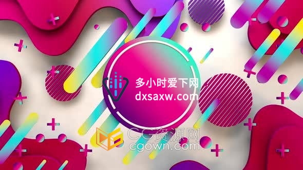 抽象几何背景多彩圆形状乐趣渐变柔和动态背景VJ视频素材