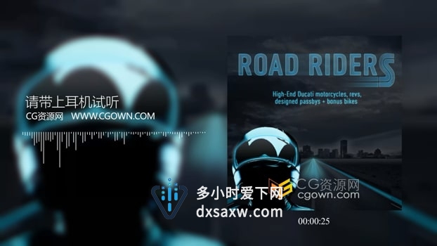 Road Riders高端性能摩托车声音库转速点火加速音效素材290多个