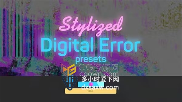 视频风格化高科技像素化叠加特效PR预设Stylized Digital Error Presets