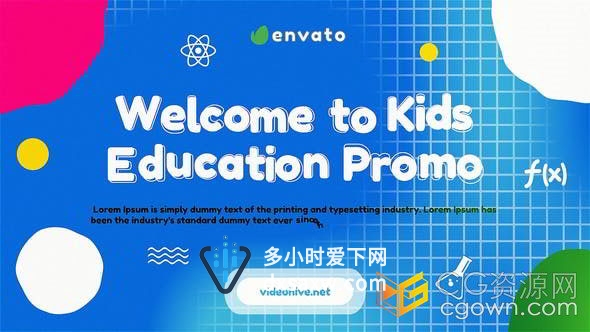 多彩手绘少儿卡通时尚创意教育宣传片AE模板