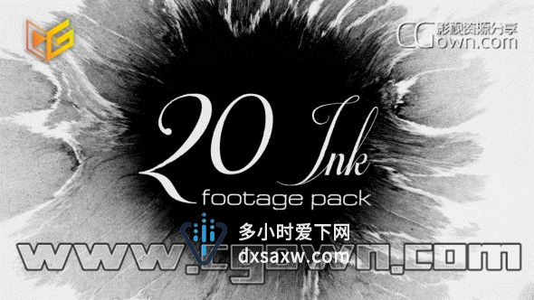 视频素材 20组水墨油墨滴流散开动画油漆飞溅效果视频素材