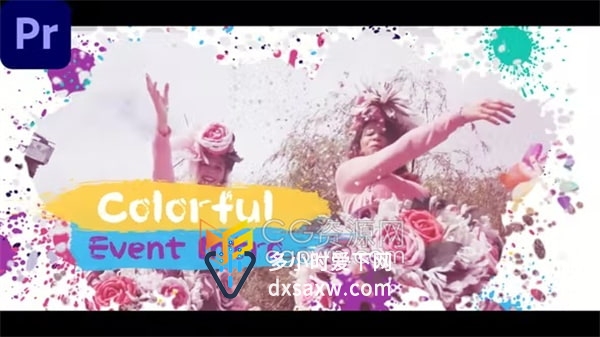 PR模板-水彩油墨动画效果时尚音乐活动派对节目预告宣传视频