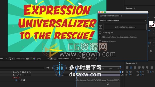 ExpressionUniversalizer 3.1.2 修复AE表达式语言通用防止报错脚本工具下载