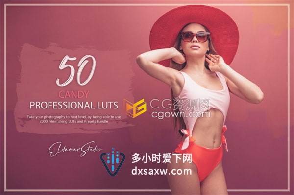 50个时尚甜美风格糖果色调电影级LUT调色预设包