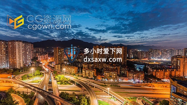 重庆内环高速路密集车流交通夜景延时实拍视频