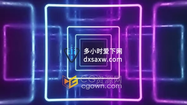 霓虹灯广场隧道环状背景4K分辨率VJ背景视频素材