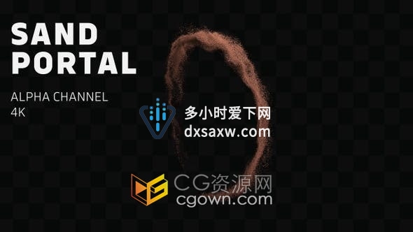 视频素材-抽象梦幻神秘风沙粒子生成魔法沙之门特效动画