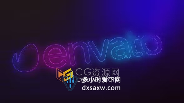AE模板-大气柔软素描风格暗影线条绘制标志轮廓LOGO动画