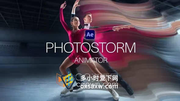 超炫酷的3D照片图像拉伸流动拖尾视觉特效PhotoStorm Animator-AE与PR模板