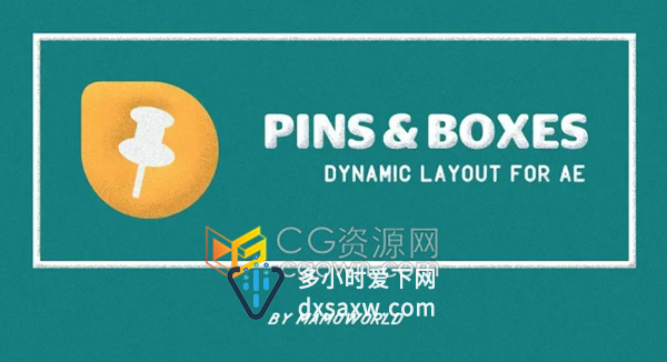 Pins & Boxes v.1.1.001 制作自适应大小文字方框动画AE脚本下载