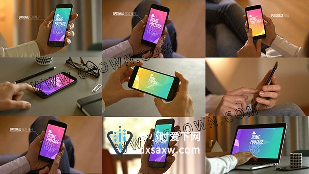 AE模板商务实拍素材触场景跟踪合成iPhone7手机电脑屏幕抠像影片