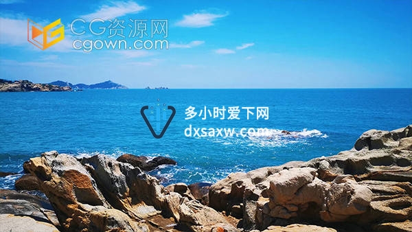 实拍夏天唯美蔚蓝蓝色大海自然风光实拍视频素材