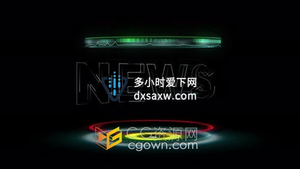 视频素材-HUD全息图未来屏幕技术NEWS文字动画效果