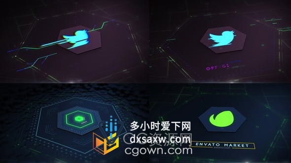 高科技整洁空间商务企业电视LOGO标志动画AE模板