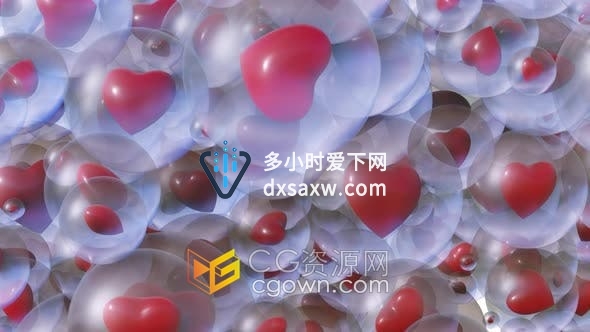 4K视频素材-玻璃心形水晶球动画过渡视频转场动画效果