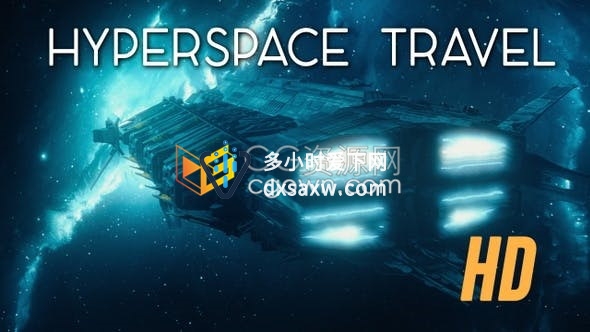 视频素材-大型航天器飞船进入太空中动力引擎飞行动画效果场景