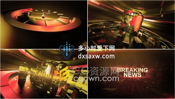 视频素材-Breaking News突发新闻电视广播视频片头