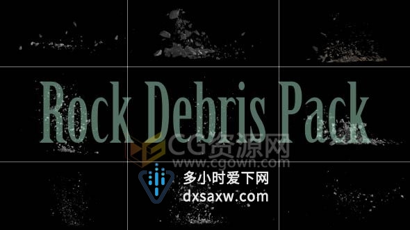 爆炸岩石碎片粒子合成特效视频素材下载