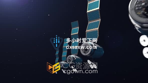 视频素材-宇宙空间背景下的卫星网络背景适用于全球通讯互联网技术主题