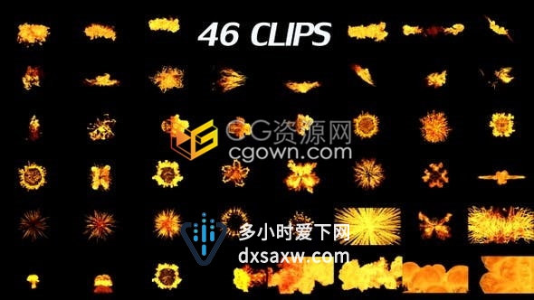 46种带Alpha透明通道火焰燃烧特效效果视频素材