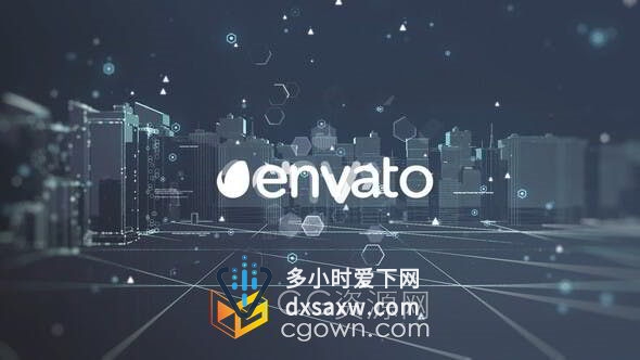 未来科技信息都市现代商务企业标志动画AE模板