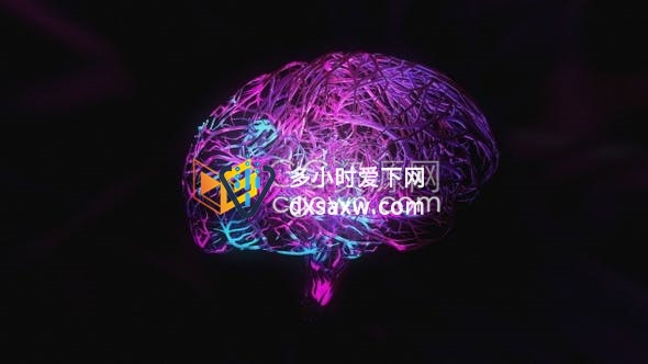 视频素材-大脑抽象神经元网vj循环生物学医学演示背景