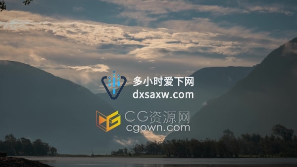 延时拍摄晨曦中的山脉云海江河水波潋滟美丽景色视频素材