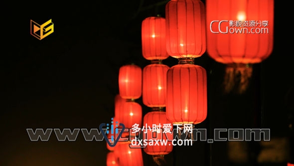 高清实拍视频素材 中国古代红灯笼夜景镜头 1080P分辨率1920*1080
