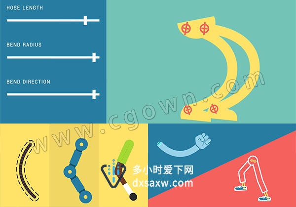 RubberHose V2.0.4 AE脚本带视频教程卡通人物手脚关节线条IK绑定动画