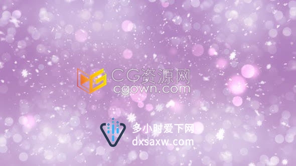 浪漫浅紫色调圣诞节雪花背景节日庆典新年祝福闪光散景效果素材下载