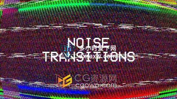 视频素材-VHS Noise Transitions坏电视屏幕噪点故障画面视频转场效果
