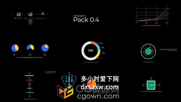 Infographic Pack 8种信息图表动画PR模板