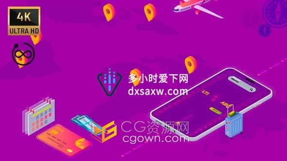 4K视频素材-旅行社旅游广告3D图形动画Travel Agency Advert
