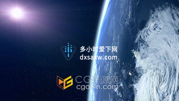 模拟镜头远离地球轨道宇宙空间背景科技探索视频素材