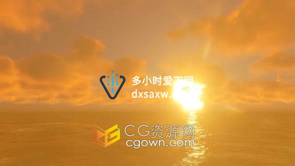 天堂海滩日落美景美动画背景视频素材2K分辨率