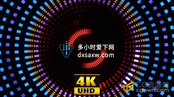 视频素材-闪烁彩色迪斯科风格径向散布灯光效果音乐会舞台视频背景