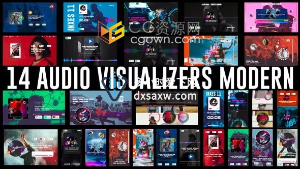 Audio Visual AE模板音乐歌曲播客播放封面动画视频
