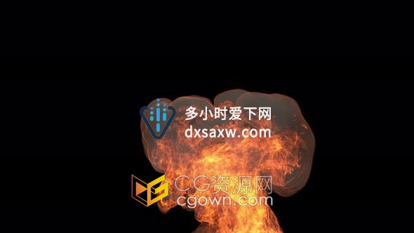 视频素材-带alpha 通道湍流火焰熊熊燃烧上升和消散特效动画