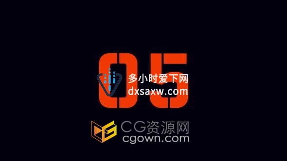 视频素材-发光故障图形数字动画倒计时10秒效果视频