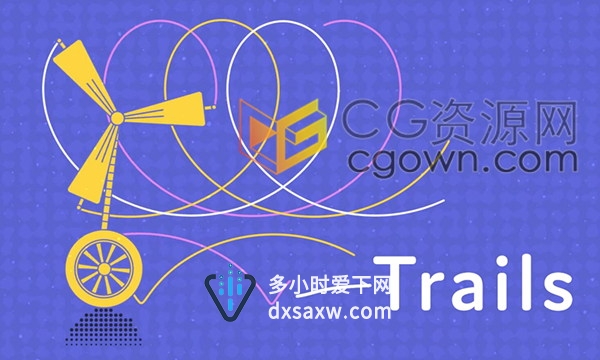 Trails v1.02 AE脚本制作运动路径拖尾线条轨迹MG动画带视频教程下载