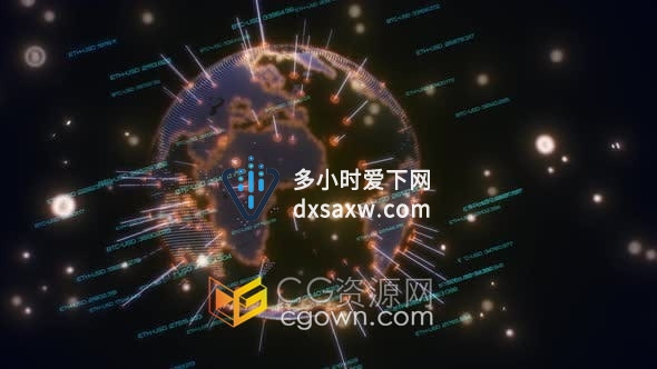 视频素材-加密世界抽象技术背景用于互联网数字金融比特币投资领域