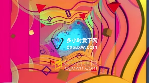 复古艺术几何平面风格场景渐变时髦舞台背景视频素材