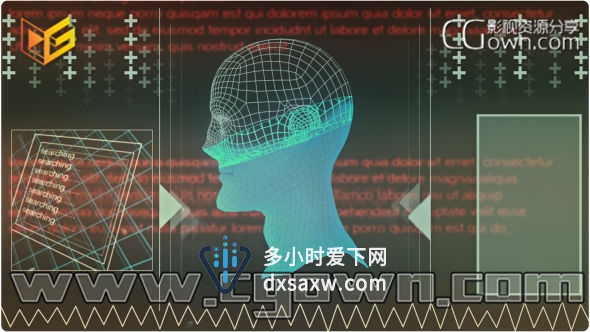 视频素材 面部扫描变形HUD科幻高科技效果全高清视频素材
