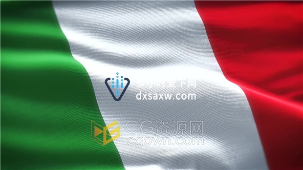 视频素材-Italy意大利共和国国旗背景动态素材4K分辨率