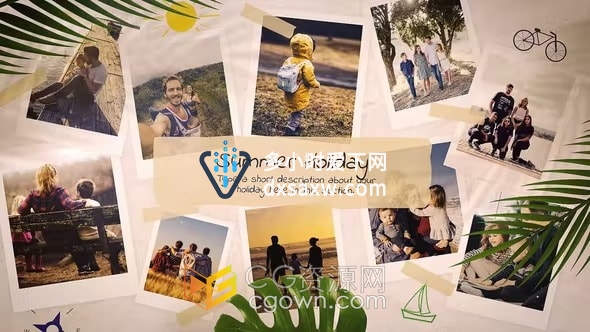 暑假旅游回忆视频相册多用途视差相册AE模板