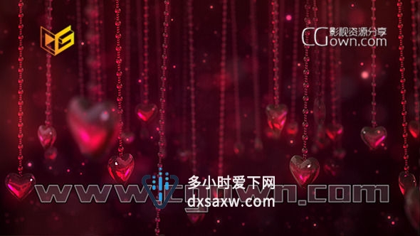 玻璃水晶爱之链 爱情婚礼背景视频无缝循环使用 Chains of Love