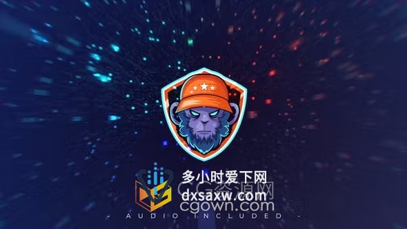 粒子像素汇聚发光LOGO视频片头包含背景音乐AE模板