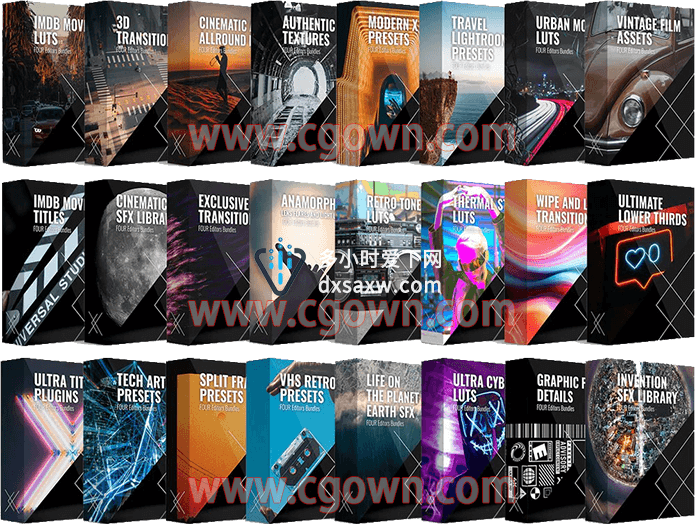 Platinum Bundle 7000+包括LR预设/LUTS调色/视频素材/音效库/PR预设模板/使用视频教程