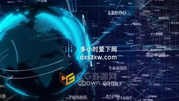 财经新闻背景数字地图全球金融信息数据动态背景视频素材