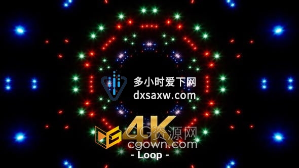 VJ素材-RGB彩色闪光粒子闪烁灯光节目活动舞台背景视频素材